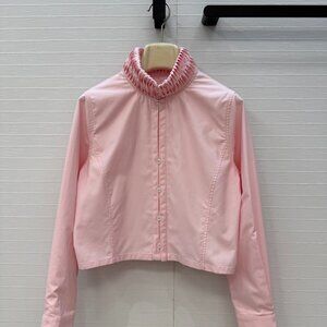 Alaia new stand-up collar cropped shirt